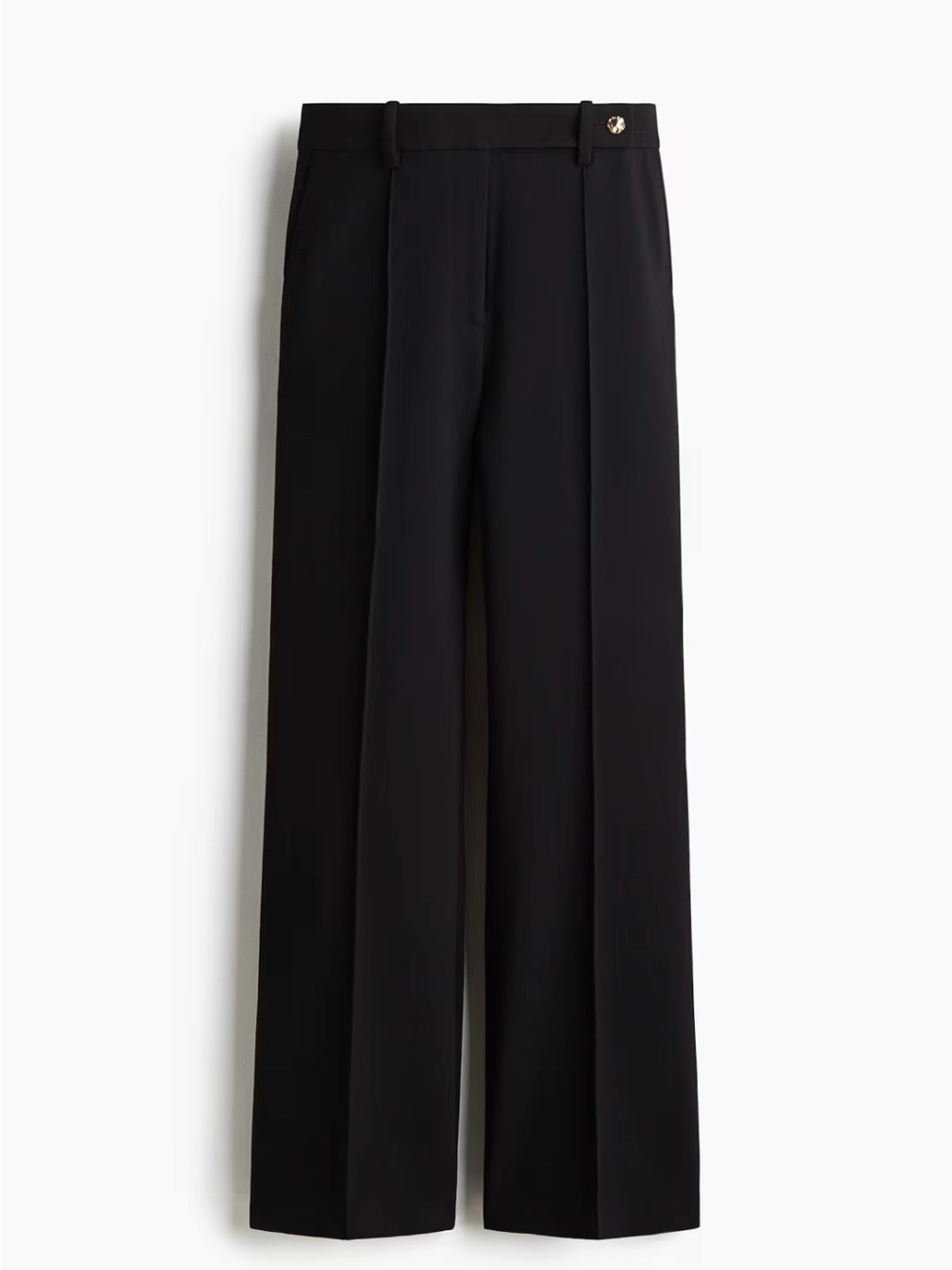 H&M Black High-Waist Wide-Leg Trousers